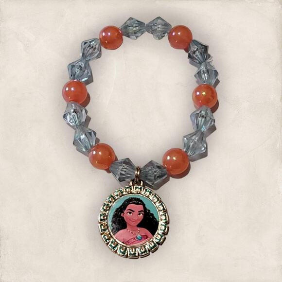 Disney Orange Blue Mixed Moana Elastic Bracelet - Picture 1 of 8